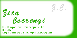 zita cserenyi business card