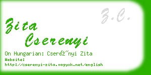 zita cserenyi business card